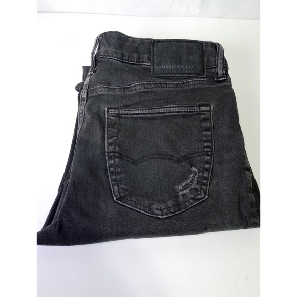 American Eagle Skinny Jeans Men's Size 30x34 Next Level Flex Gray Distressed - Picture 6 of 8